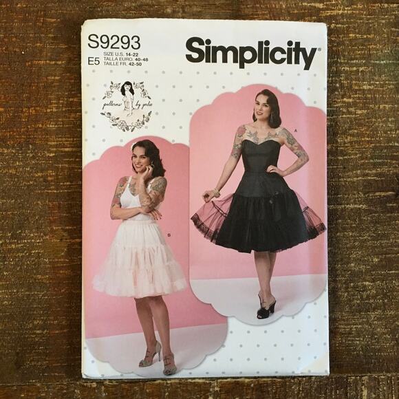 Simplicity Sewing Pattern S9293 Full Slip Petticoat Crinoline Retro 14-22 UNCUT - Picture 1 of 3